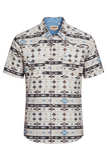Men's Western Pearl Snap Aztec Print Shirt