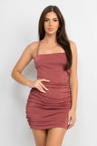 Dark Rust Cross Strap Back Dress
