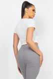 White V-neck Crop Top