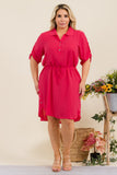 Plus Size Solid Casual Dress