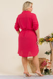 Plus Size Solid Casual Dress