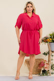 Plus Size Solid Casual Dress