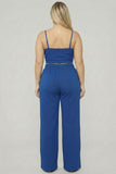 Plus Bustier Crop Cami Top & Pocket Straight Pants