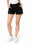 Cargo Short Mini Black Denim Jeans Pants Pockets