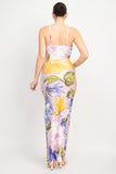 Blush/Lavender Cowl Neck Slit Cami Maxi Dress