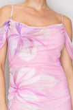 Off-shoulder Mesh Side Slit Dress