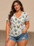 Plus Size Shirt Top Short Sleeve Basic Crop Top T-shirt Tank