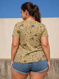 Plus Size Shirt Top Short Sleeve Basic Crop Top T-shirt Tank