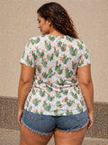 Plus Size Shirt Top Short Sleeve Basic Crop Top T-shirt Tank