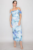 Petal Off- Shoulder Midi Dress