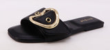 Buckle Strap Slide Flat Sandals