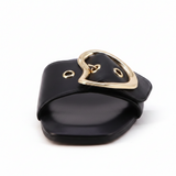 Buckle Strap Slide Flat Sandals