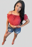 Red Off Shoulder Top