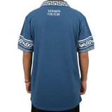 Blue Print Polo Button Down Shirt
