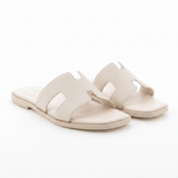 H-Cutout Band Slide Flat Sandals