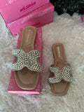 Nude Rhinestone Detailed Sandal