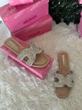 Nude Rhinestone Detailed Sandal