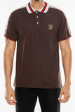 Brown Print Polo Button Down Shirt
