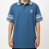 Blue Print Polo Button Down Shirt