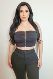 Black Zipper Tube Top