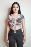 Tattoo Print Crop Top