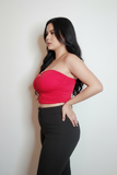 Red Zipper Tube Top