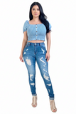 Skinny Curvy Fit Denim High Rise Jeans