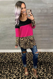Rose Leopard Long Sleeve Top