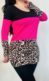 Rose Leopard Long Sleeve Top