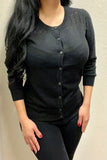 Black Front Cashmere Knit Top
