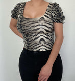 Tiger Zebra Animal Print Top