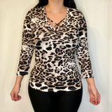 Brown Animal Print Top